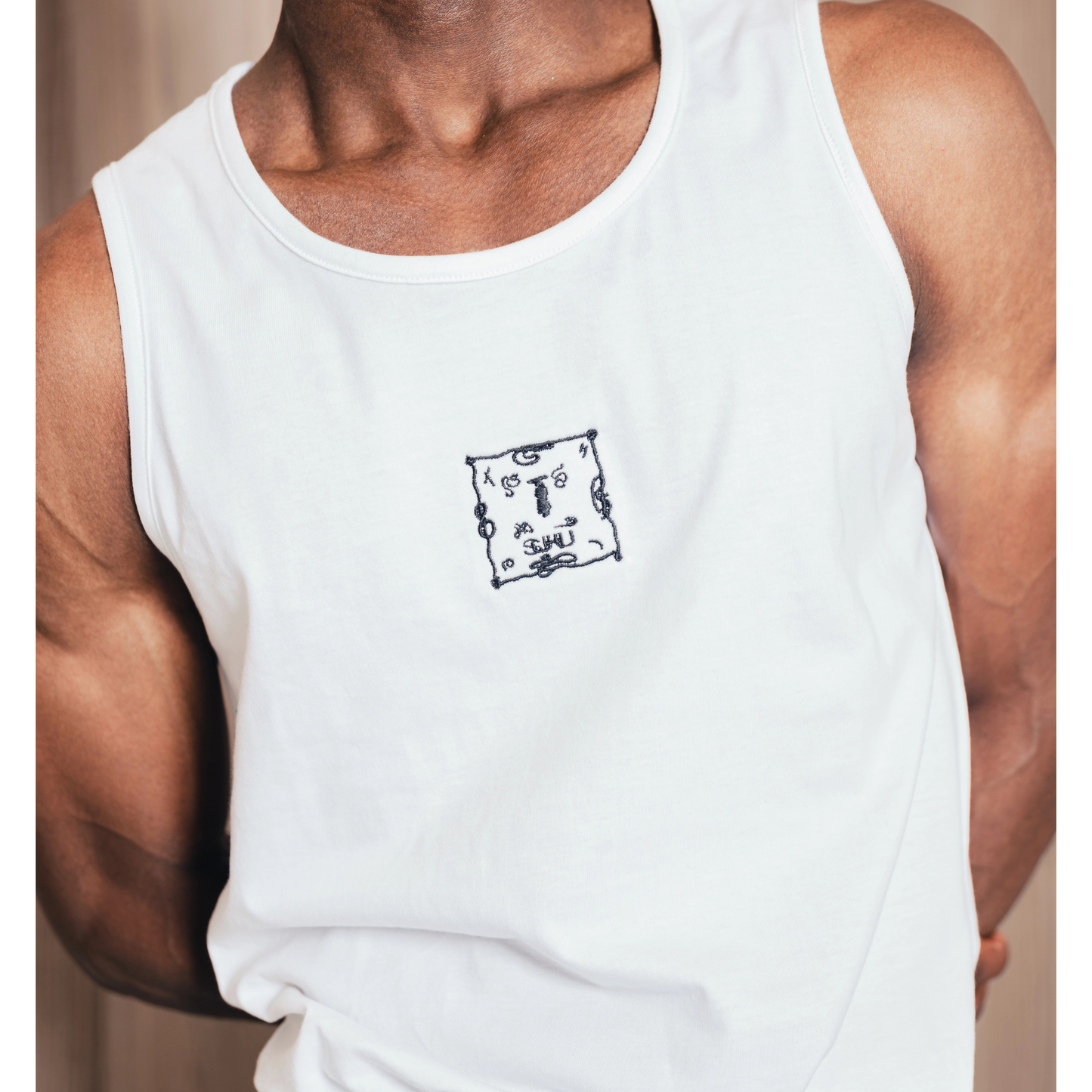 SUHU, MOTHERGRAM LOGO Tank Top (WHITE)