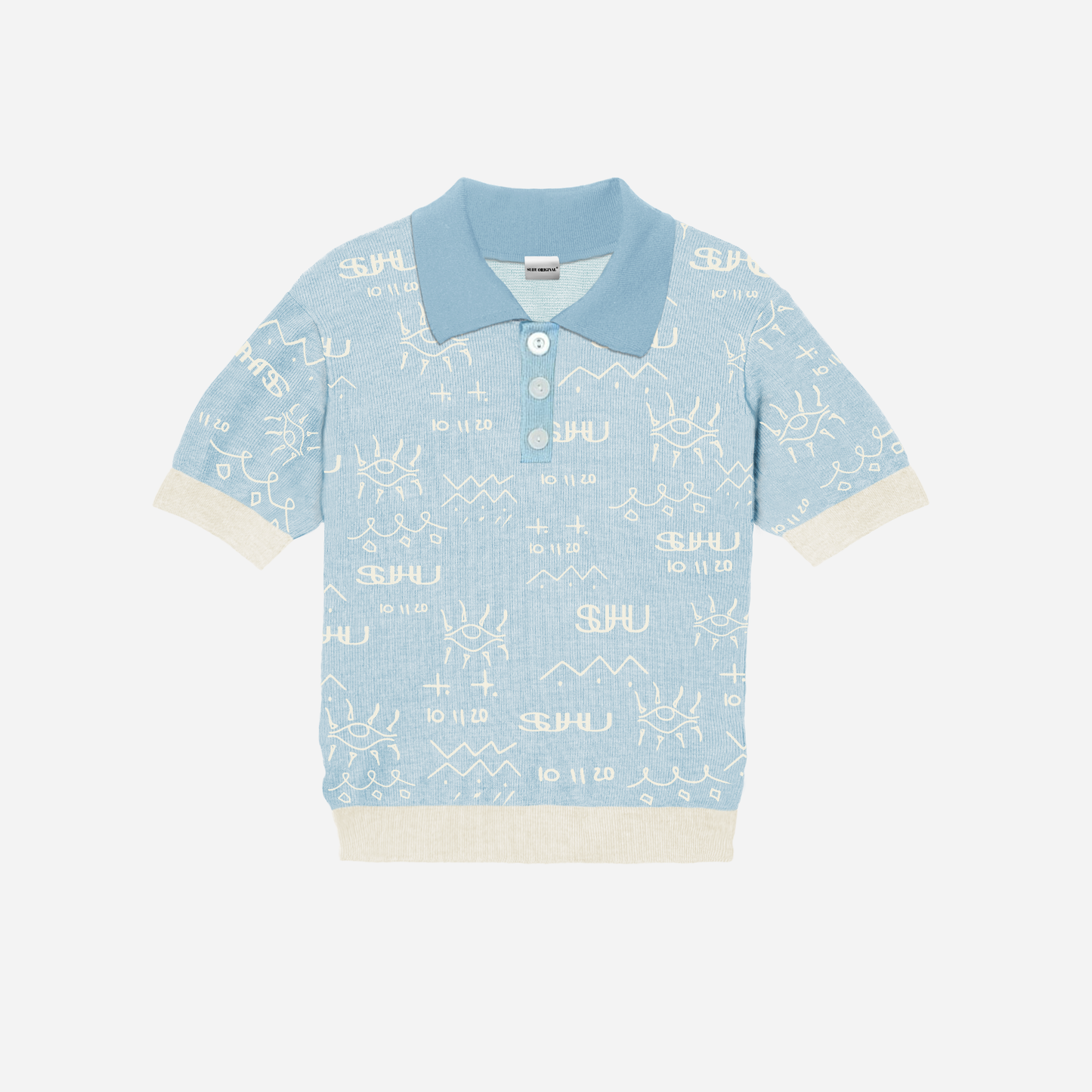 SUHU EYE KNITTED GOLFER, BLUE