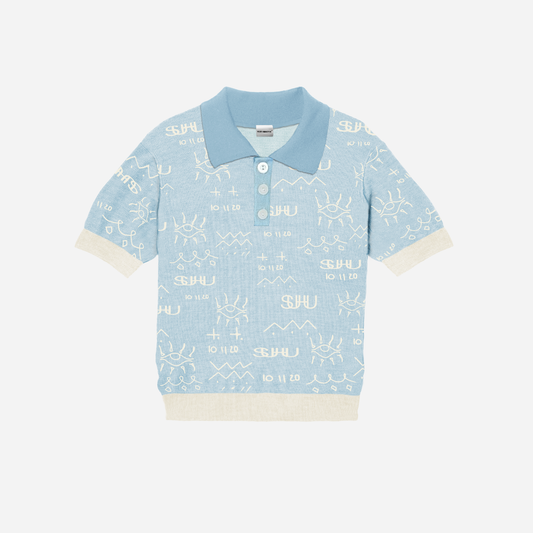 SUHU EYE KNITTED GOLFER, BLUE