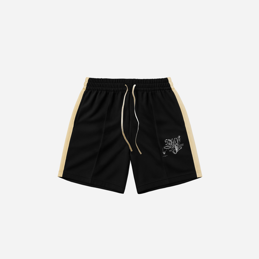 SUHU FALLING ANGELS SHORTS, BLACK