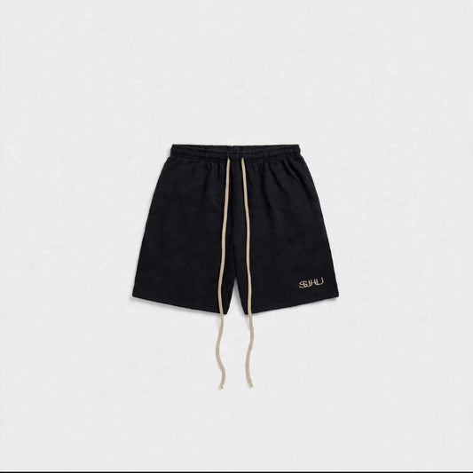 SUHU Logo Shorts, Black