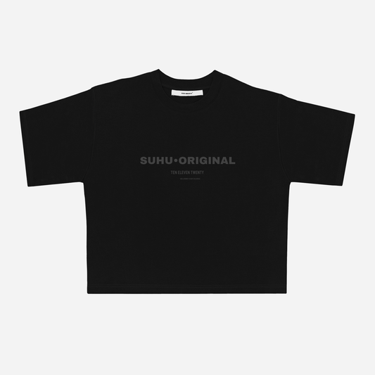 SUHU, OVERSIZED BOX TEE, BLACK