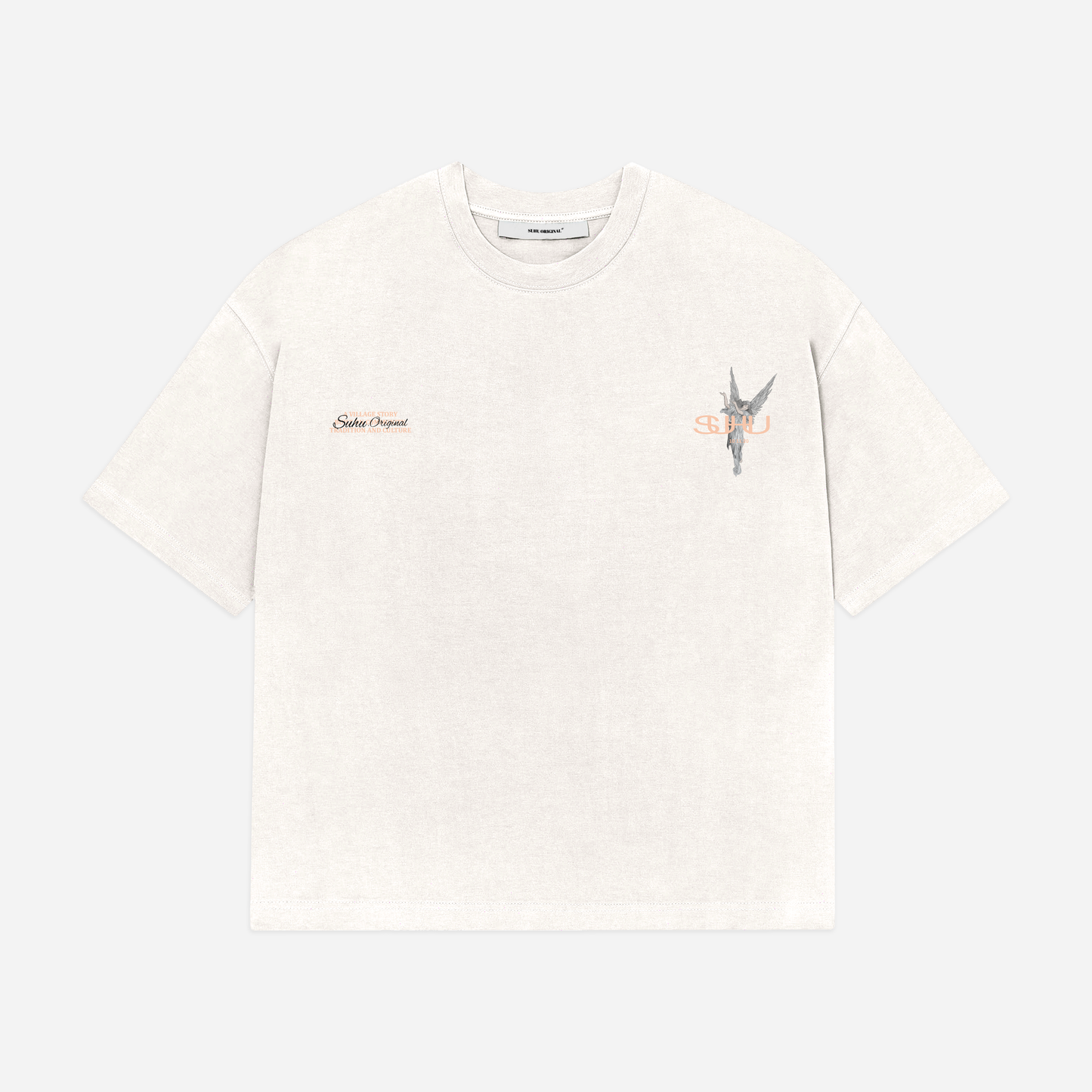 SUHU HEAVEN'S GUIDE T-SHIRT, WHITE