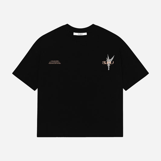 SUHU HEAVEN'S GUIDE T-SHIRT, BLACK