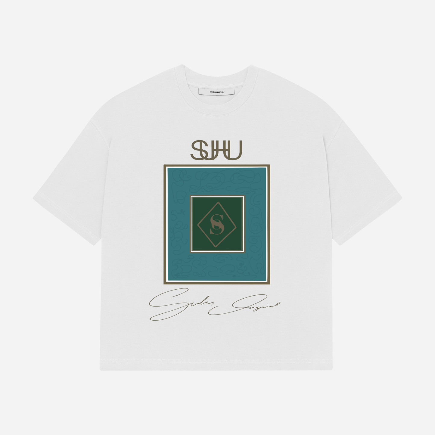 SUHU DIAMOND GRAPHIC TEE, WHITE