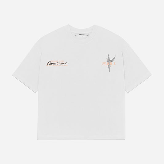 SUHU HEAVEN'S GUIDE T-SHIRT, WHITE