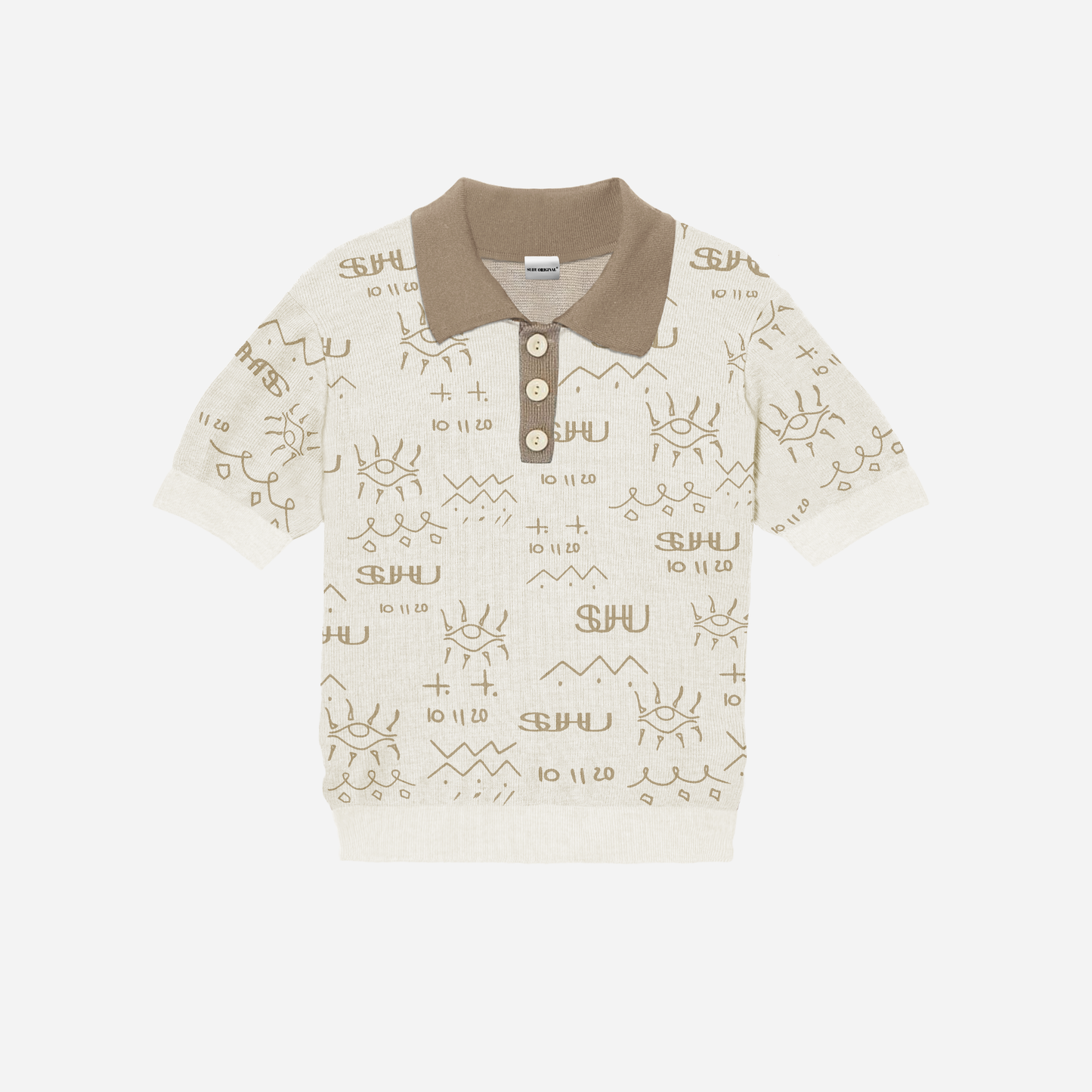 SUHU EYE KNITTED GOLFER, BEIGE