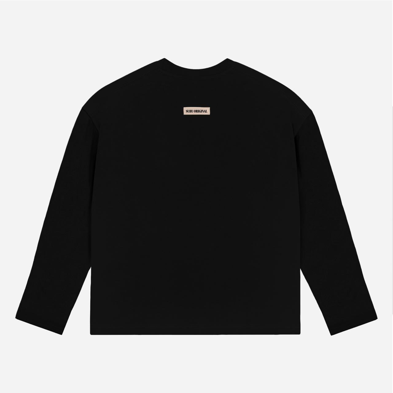 SUHU EYE LOGO LONG SLEEVE T-SHIRT, BLACK
