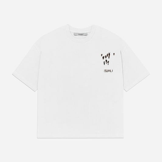 SUHU, VILLAGE IS AWAKE T-SHIRT WHITE