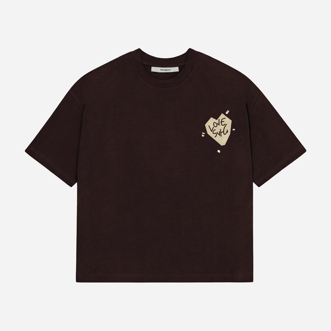 LOVE, SUHU MINI GRAPHIC T-SHIRT, BROWN