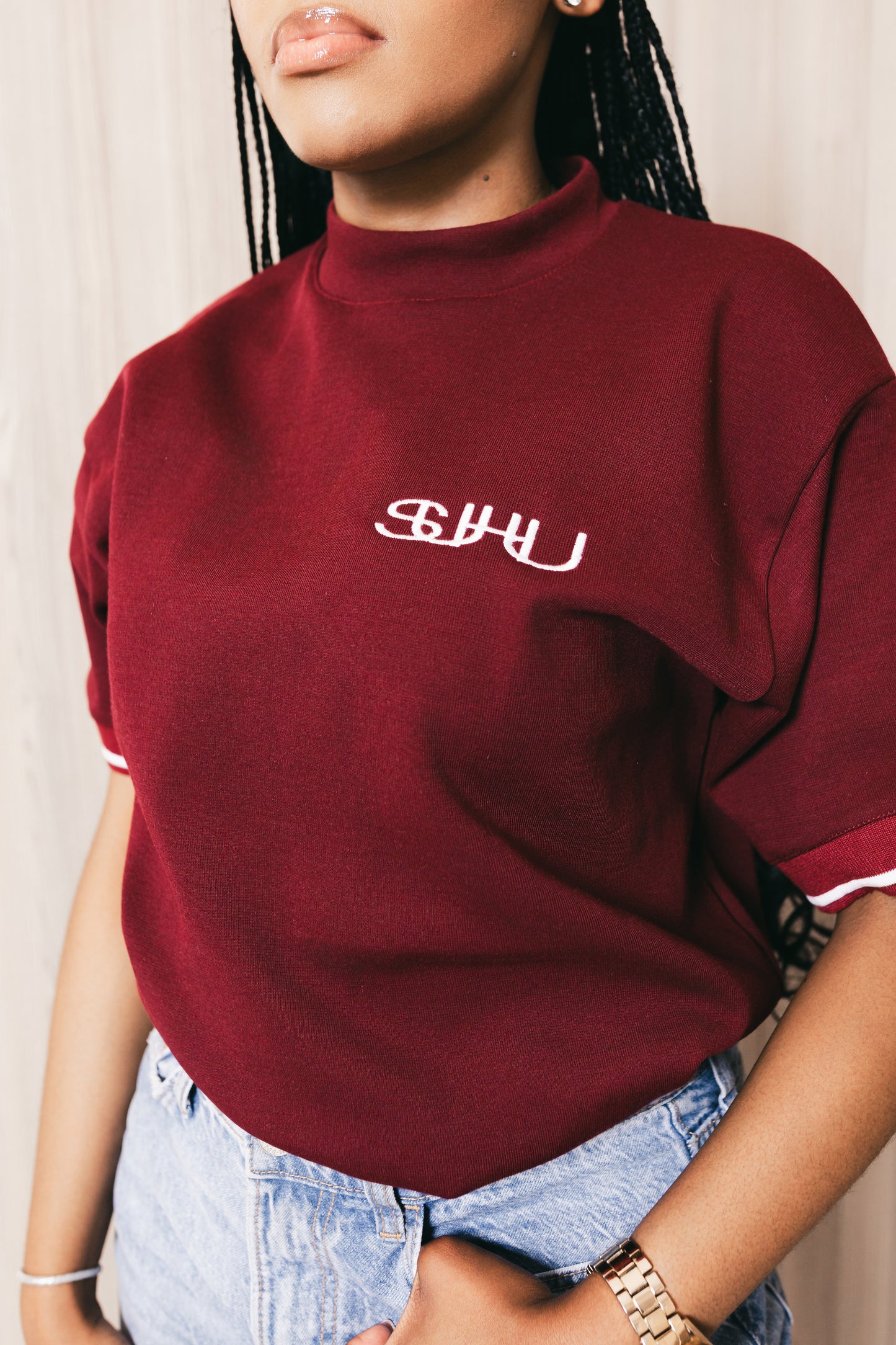 SUHU DATE NIGHT TOP, BURGUNDY