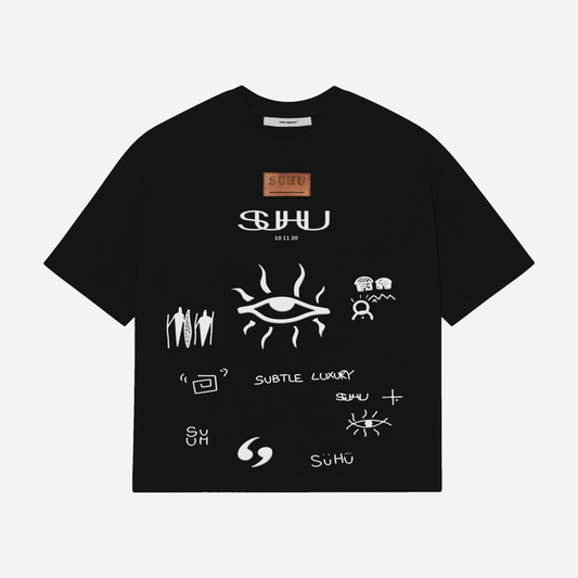 SUHU EYE T-SHIRT, WHITE PRINT