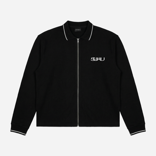 SUHU FULL ZIP DATE TOP, BLACK
