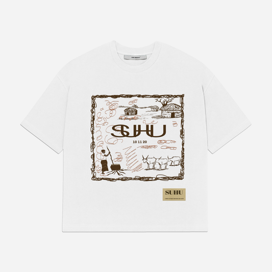 SUHU COWS ARE HOME T-SHIRT, WHITE