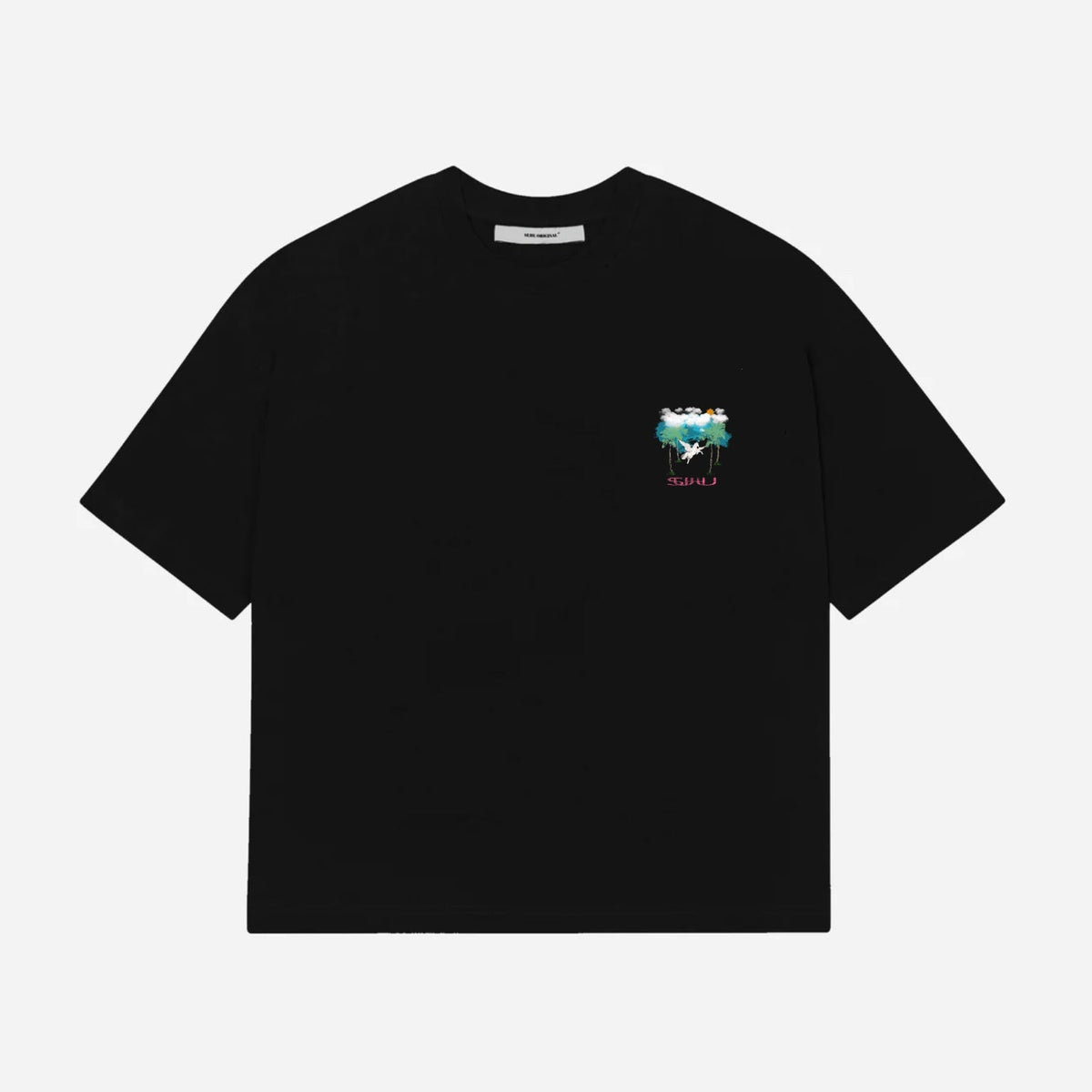 SUHU, Flight to Paradise T-Shirt, Black