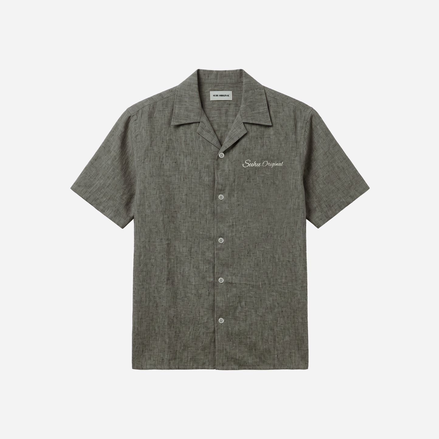 SUHU Aged Green Linen Shirt