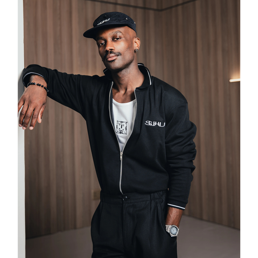 SUHU FULL ZIP DATE TOP, BLACK